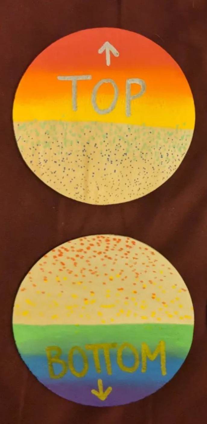 "Top" and "Bottom" Wall Art Set of Acrylic Paintings