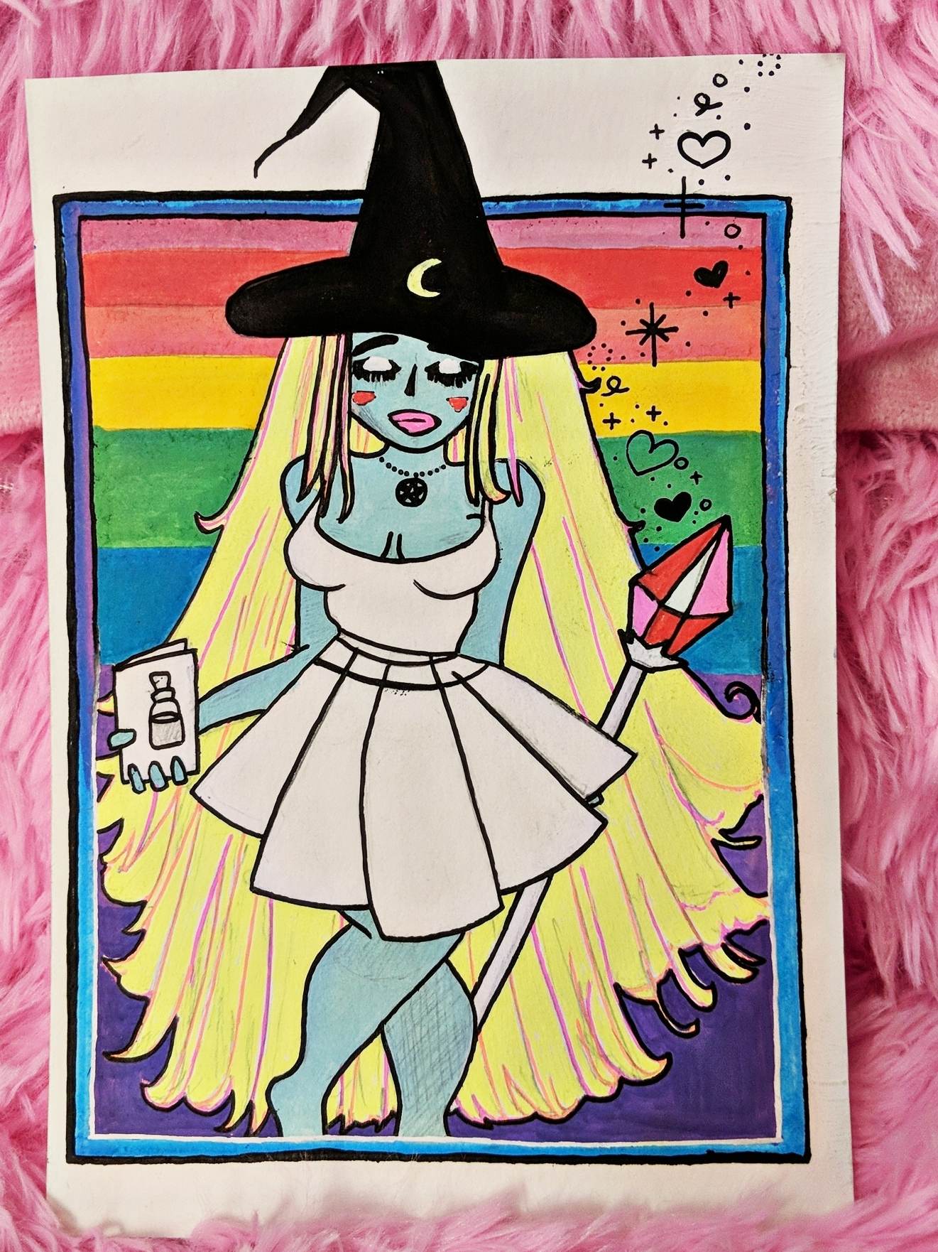 "Magical Girl" Painted Journal Page