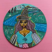 "Mystical Bruja" Acrylic Painting Coaster