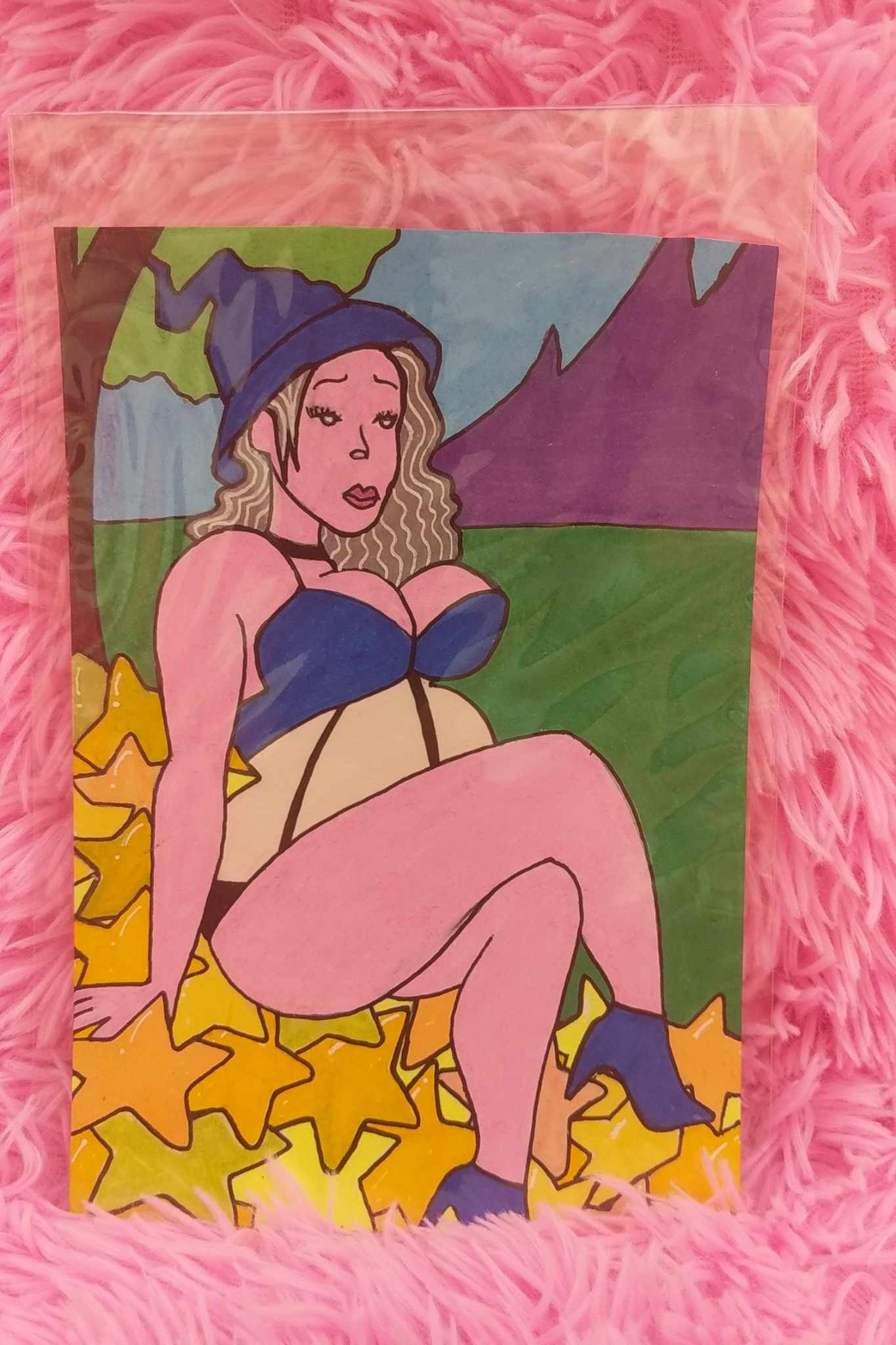 "Star Witch" Painted Journal Page