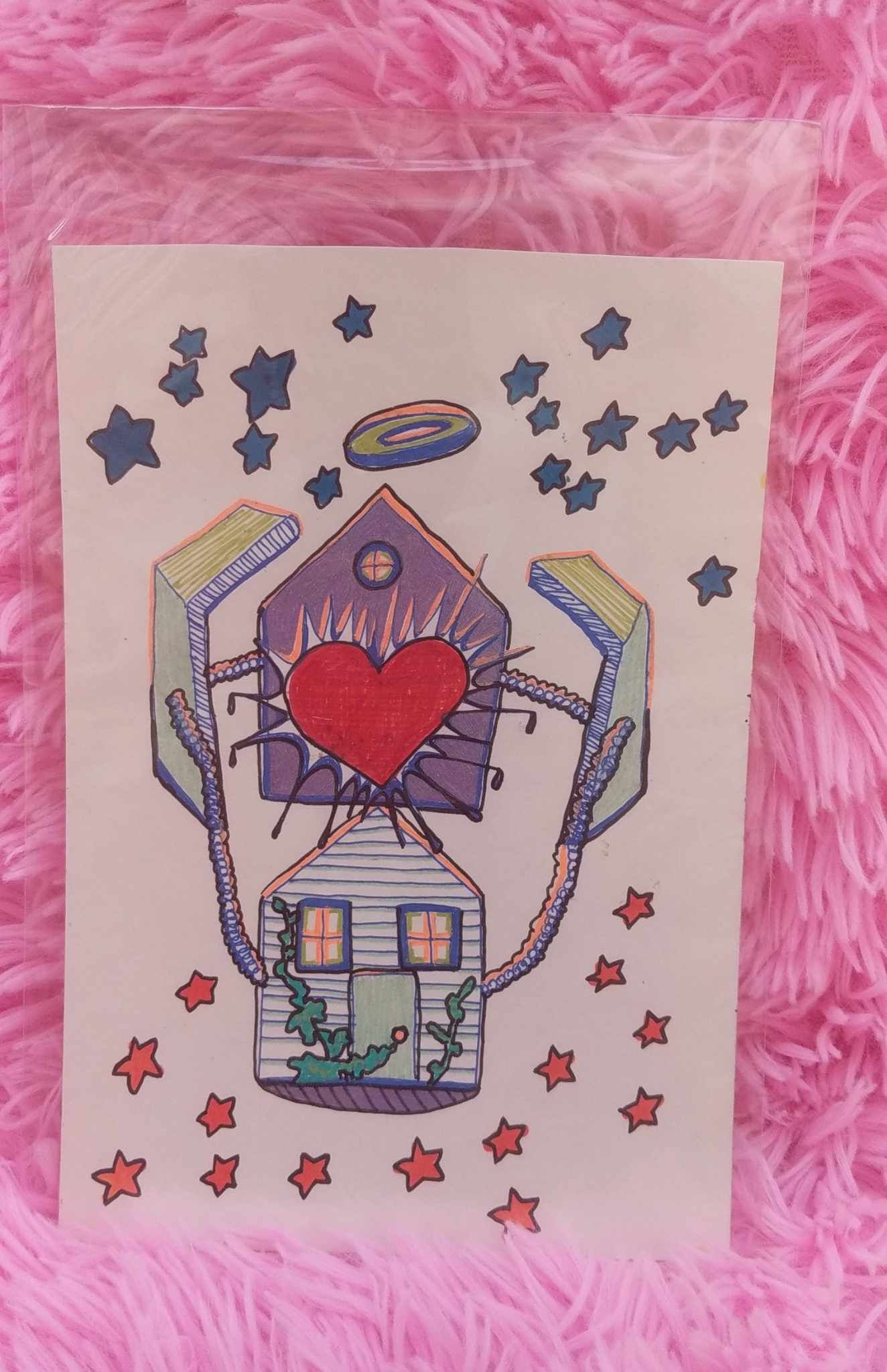 "The Shiny Heart Trapped Inside" Painted Journal Page