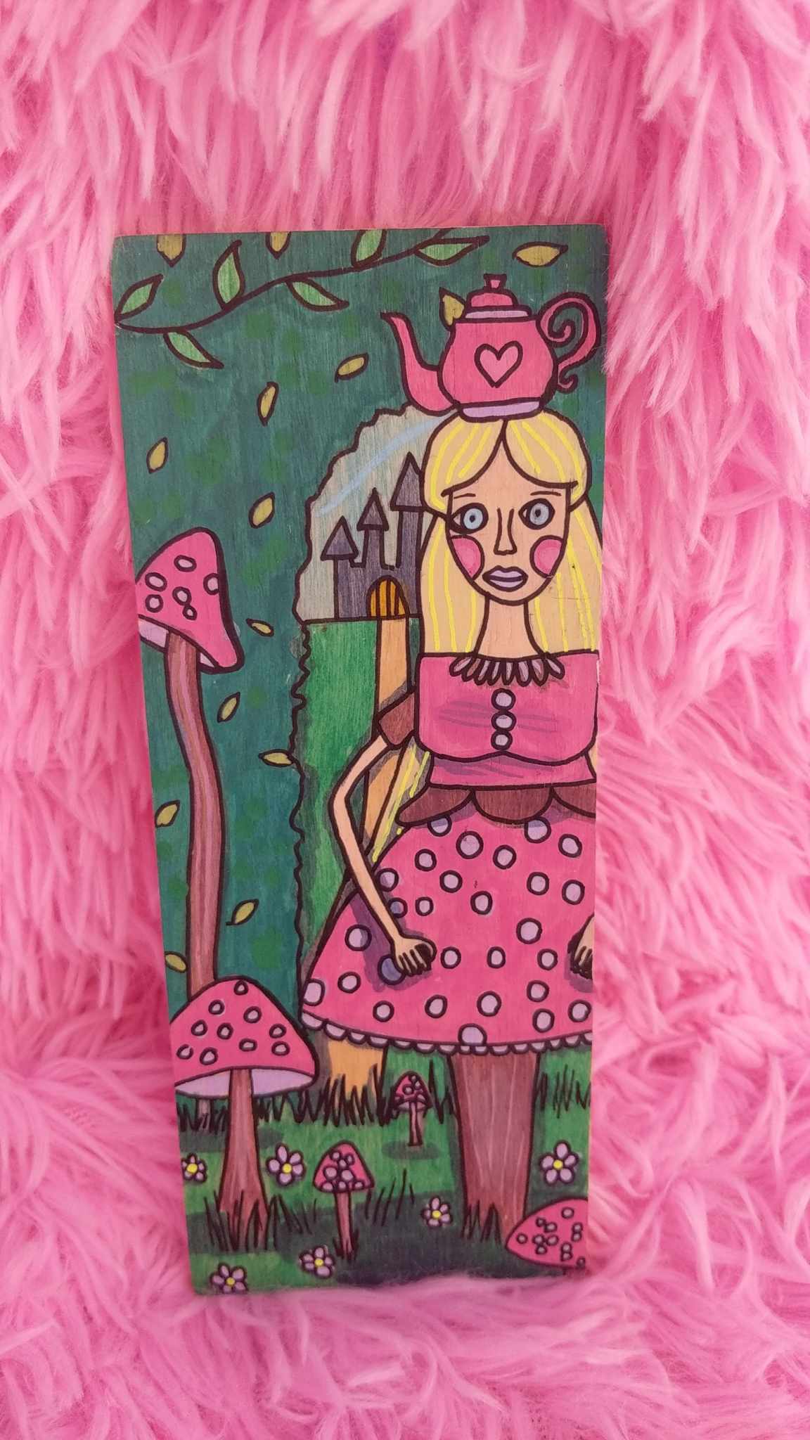 "Whimsical Fungi: The Teapot Princess" Alcohol Marker Painting