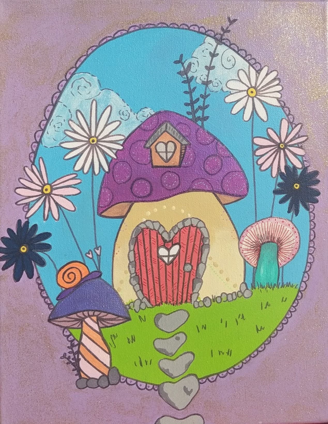 Prints: "Purple Mushroom House"