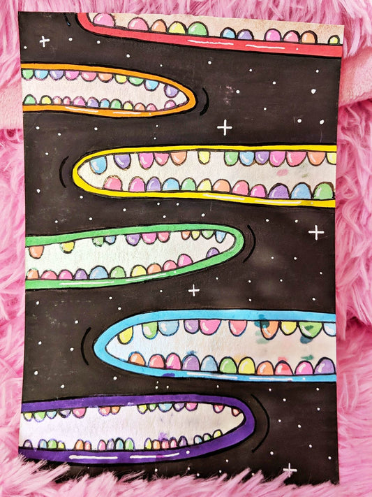 "The Mouths of the Universe are Always Hungry" Painted Journal Page