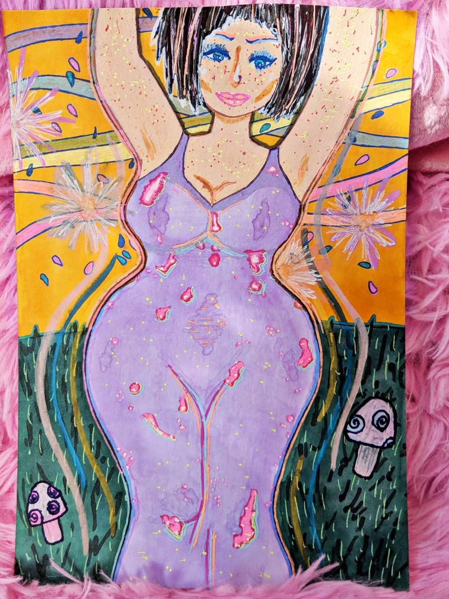 "Vintage Festival" Painted Journal Page